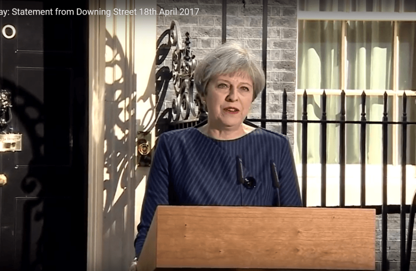 Theresa May announcing the general election