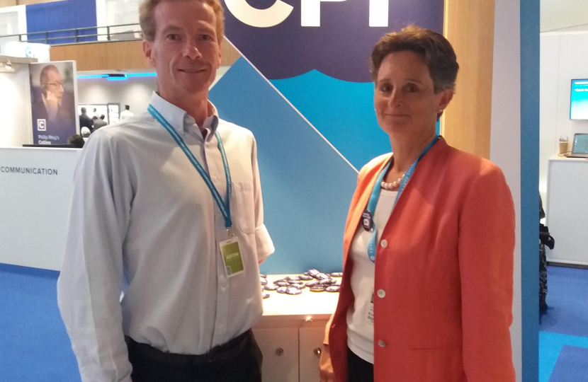 Flick Drummond and John Hayward at the CPF stand