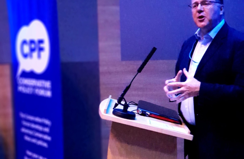 George Freeman MP speaking at CPF drinks reception
