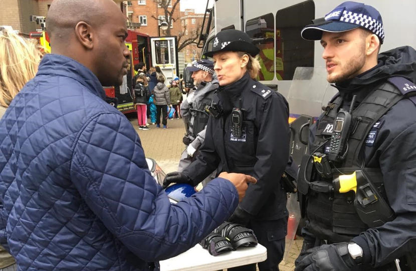 Shaun Bailey with police officers
