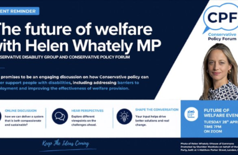 Disability and Welfare online discussion with Conservative Disability Group
