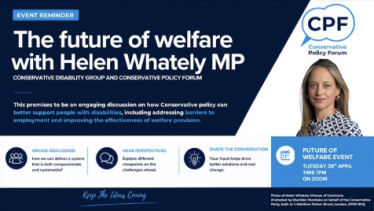 Disability and Welfare online discussion with Conservative Disability Group